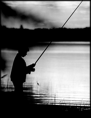 Рыбак - картинки для гравировки